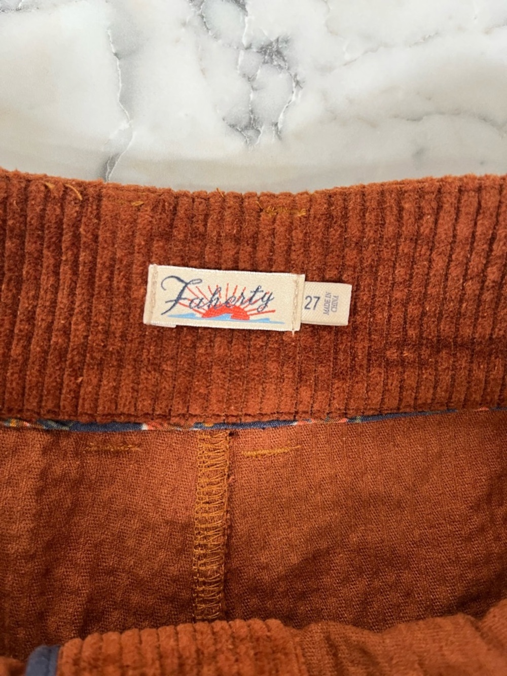 Faherty Phoebe Corduroy Flare Pants High Rise Front Patch Pocket Trousers 27 - Picture 11 of 14